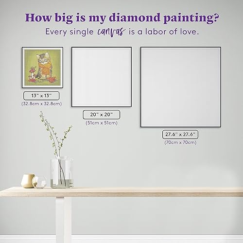 Miniatura 5 de DIAMOND ART CLUB Making Friends - Kit de pintura de diamantes de gatito, lienzo de diamantes de animales, arte redondo de diamantes 5D para adultos