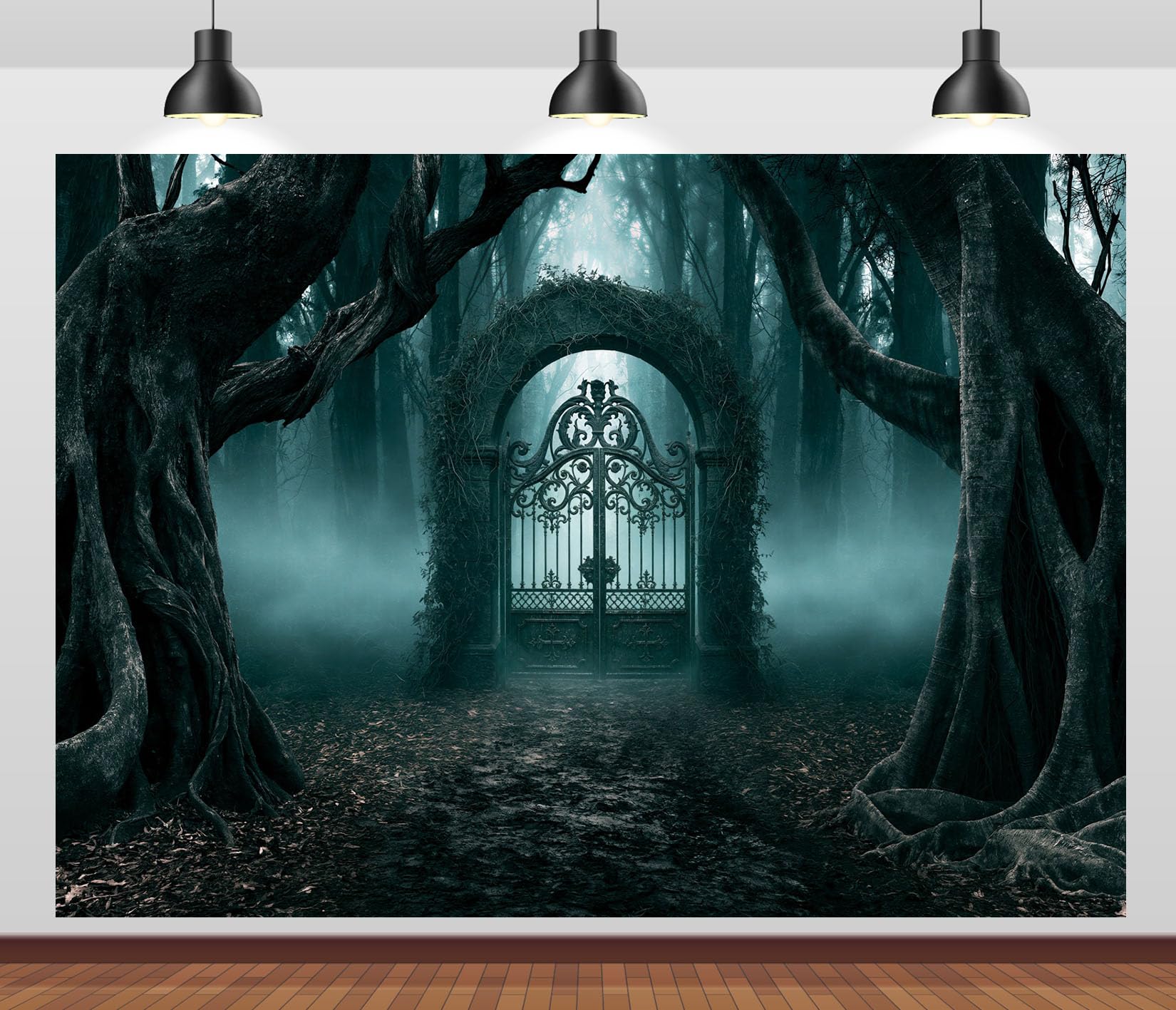 15x10FT (4.6x3m) Portale Gotico Nella Nebbia Sfondo Fotografico