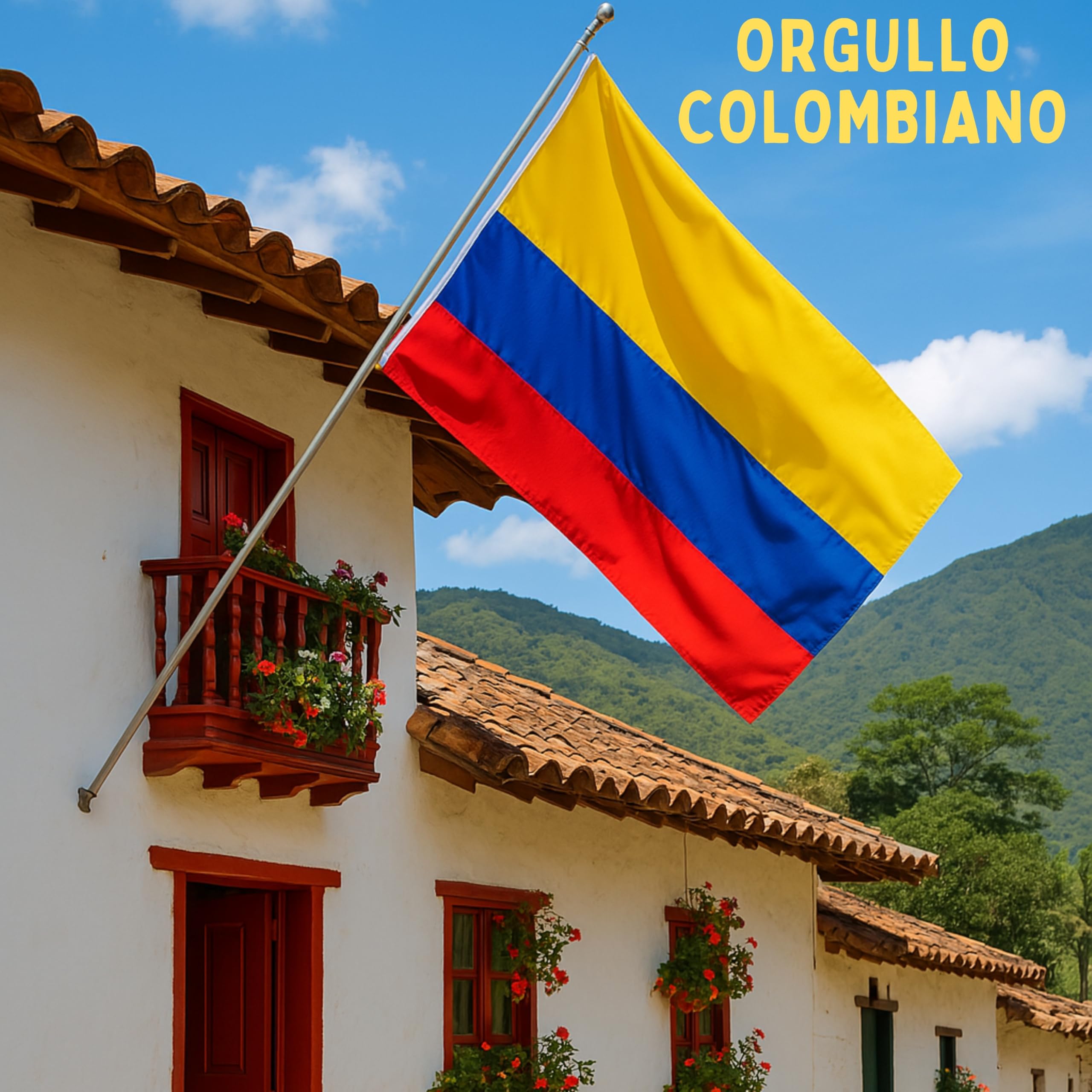 Bandera Colombia Grande 90 x 150 cm – Bandera de Colombia 100% poliester de 100 Denier o 90 g/m² perfecta para celebraciones y decoración – Rumbo al mundial 2026 la selección Colombia