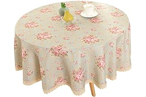HIGHFLY Tablecloths Transform - Shabby Chic Seamless Splicing Round Tablecloth