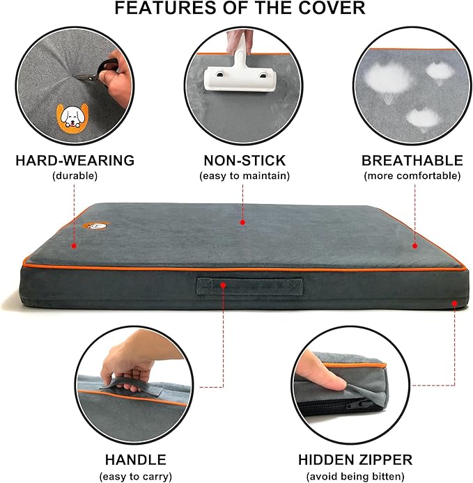 Cama Ortopédica para Perro Mediana 89cm con Espuma Viscoelás miniatura 4