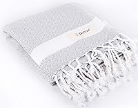 Vista 7 de Bersuse Toalla turca Laodicea 100% algodón, 37 x 70 pulgadas, gris plateado