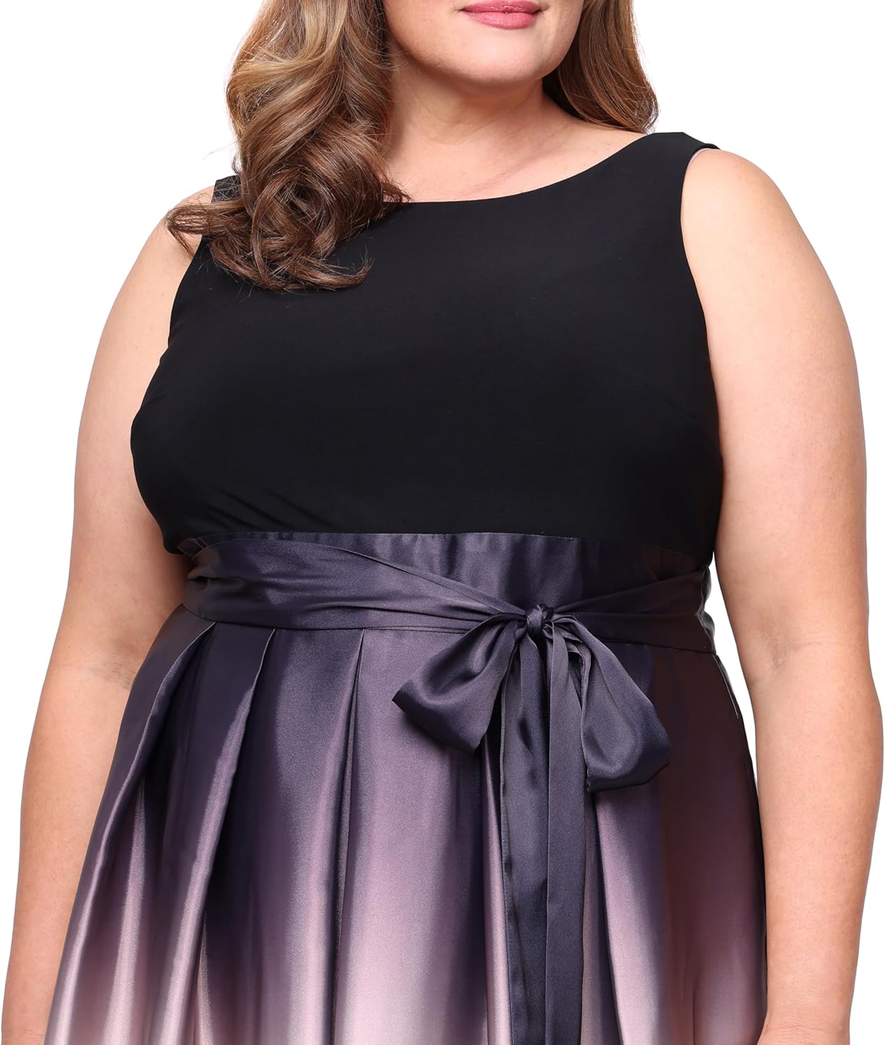 S.L. Fashions Womens Plus Size Sleeveless Long Satin Mother of The Bride Dress with Pockets, Formal Party Gown - Image 3