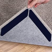 AlwaysBeInYourSide 16PCS Washable Double-Sided Rug Tape - Non-Slip Gripper Prevents Curling & Sliding on Hardwood, Tile Floors