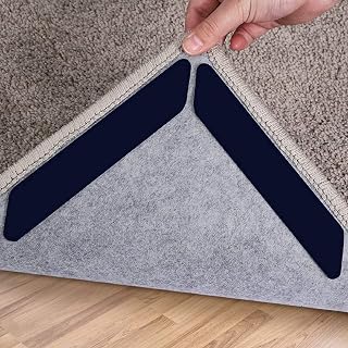 AlwaysBeInYourSide 16PCS Washable Double-Sided Rug Tape - Non-Slip Gripper Prevents Curling & Sliding on Hardwood, Tile Floors