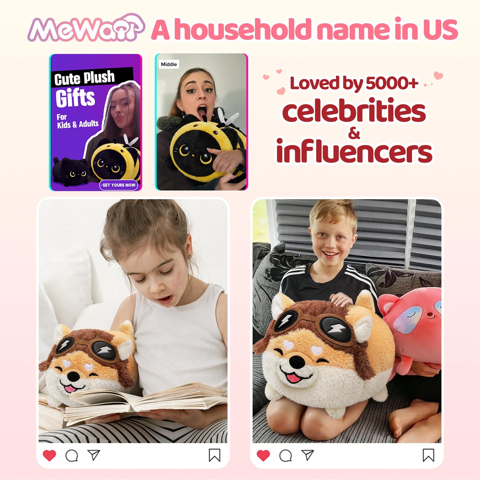 Pupazzo di Peluche Shiba Inu, Cuscino Cane Morbido da Abbracciare, Giocattolo Kawaii Anime Plush, Idea Regalo per Bambini, Ragazzi e Adulti (14 Pollici)