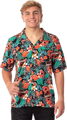 Jurassic Park Velociraptor - Camisa hawaiana con botones para hombre