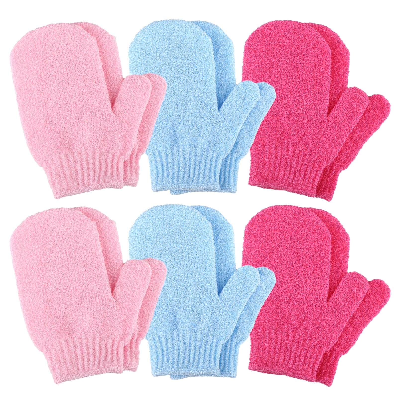 Exfoliating Gloves, 12pcs Bath and Body Exfoliator Mitts, Bamboo Shower Gloves, Scrubs Away Ingrown Hair and Dead Skin, for Shower, Spa, Massage and Dead Skin Cell Remover Loofah