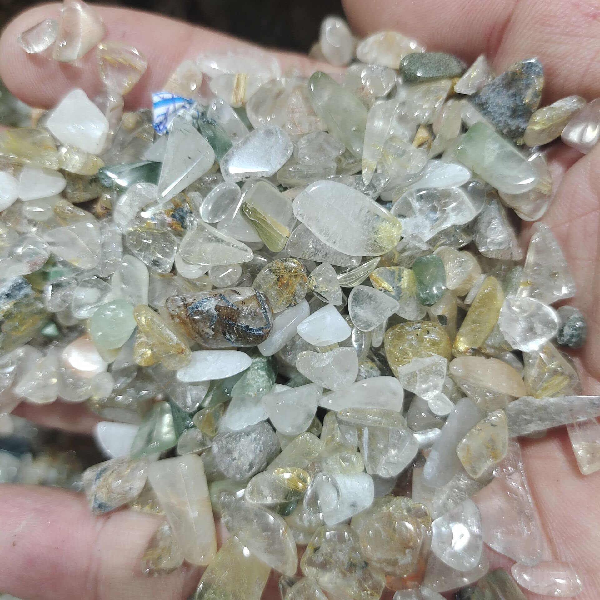 Grava Decorativa para acuarios, Piedra triturada de Cristal Duobao Reiki for Acuario, decoración de jardín, 100 g y 300 g(300g)