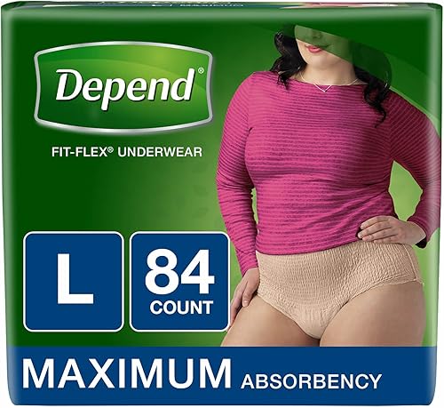 Depend Ropa interior para mujer Fit-Flex máxima absorción L 84 unidades Depend Ropa interior para mujer Fit-Flex máxima absorción L 84 unidades