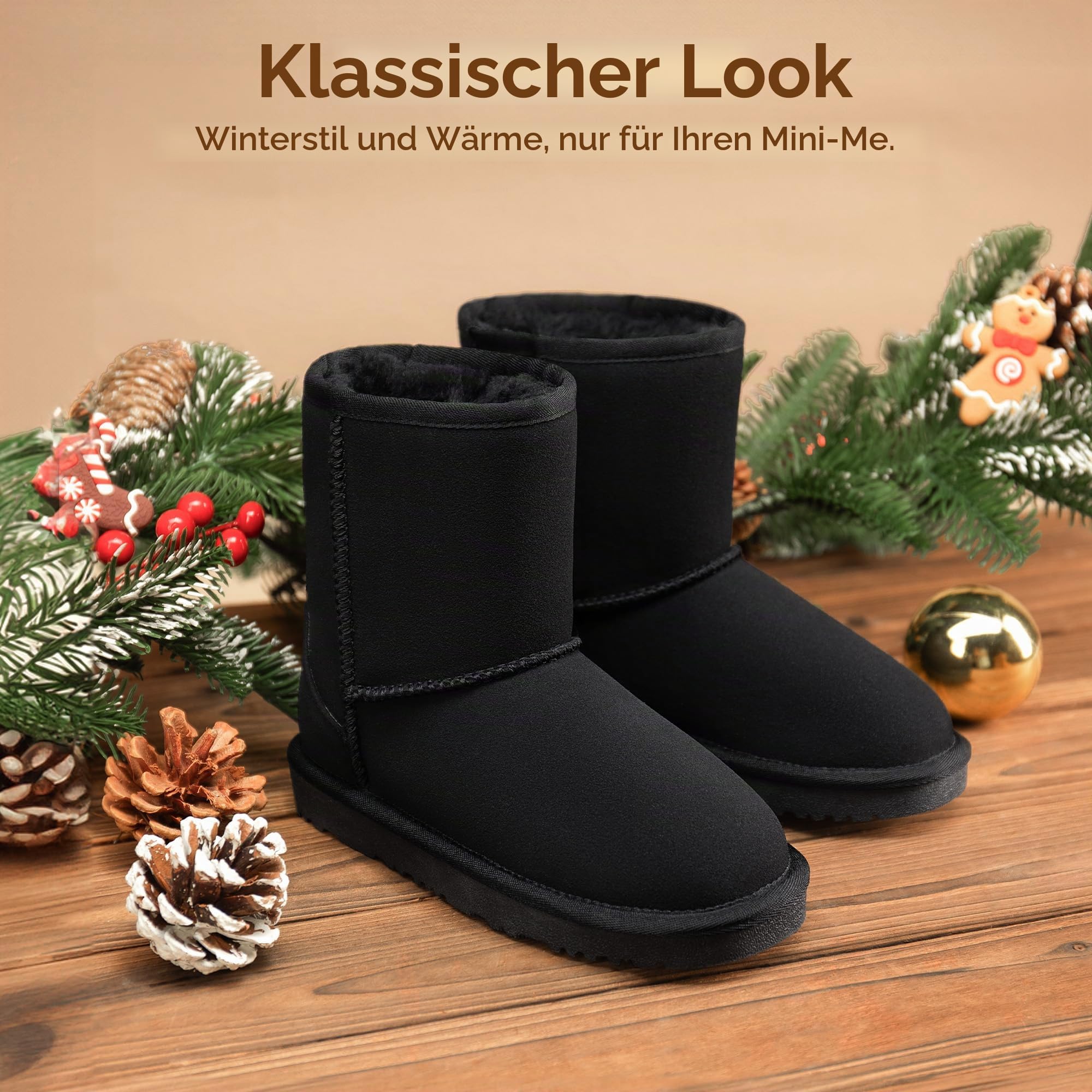 DREAM PAIRS Klassische Wildleder Schneestiefel