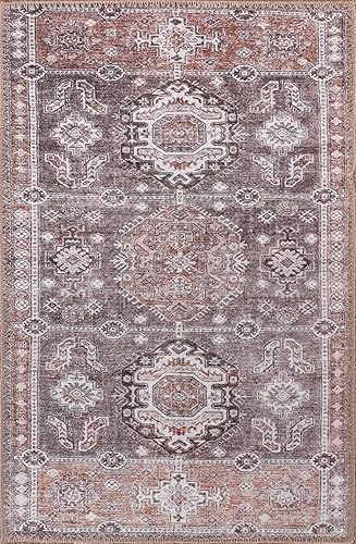 Miniatura 3 de Adiva Rugs Alfombra cuadrada lavable a máquina de 5 x 5 pies con parte trasera antideslizante para sala de estar, dormitorio, cuarto de baño,