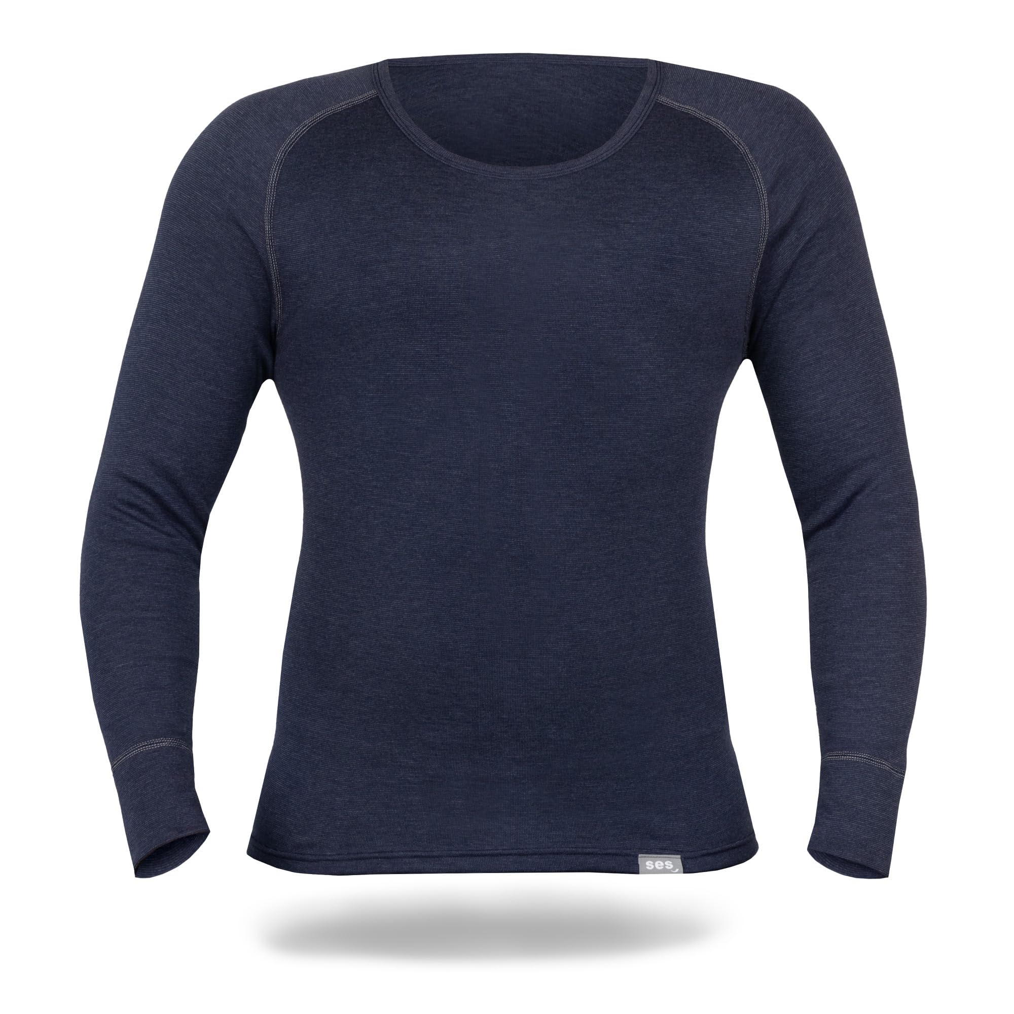 SES Haut Thermique Homme Manches Longues S - 4XL en 75% Coton & 25% Polyester/sous Vetement Thermique Homme/sous Pull Thermique Homme pour Chaleur et Confort/Tshirt Thermique Respirants