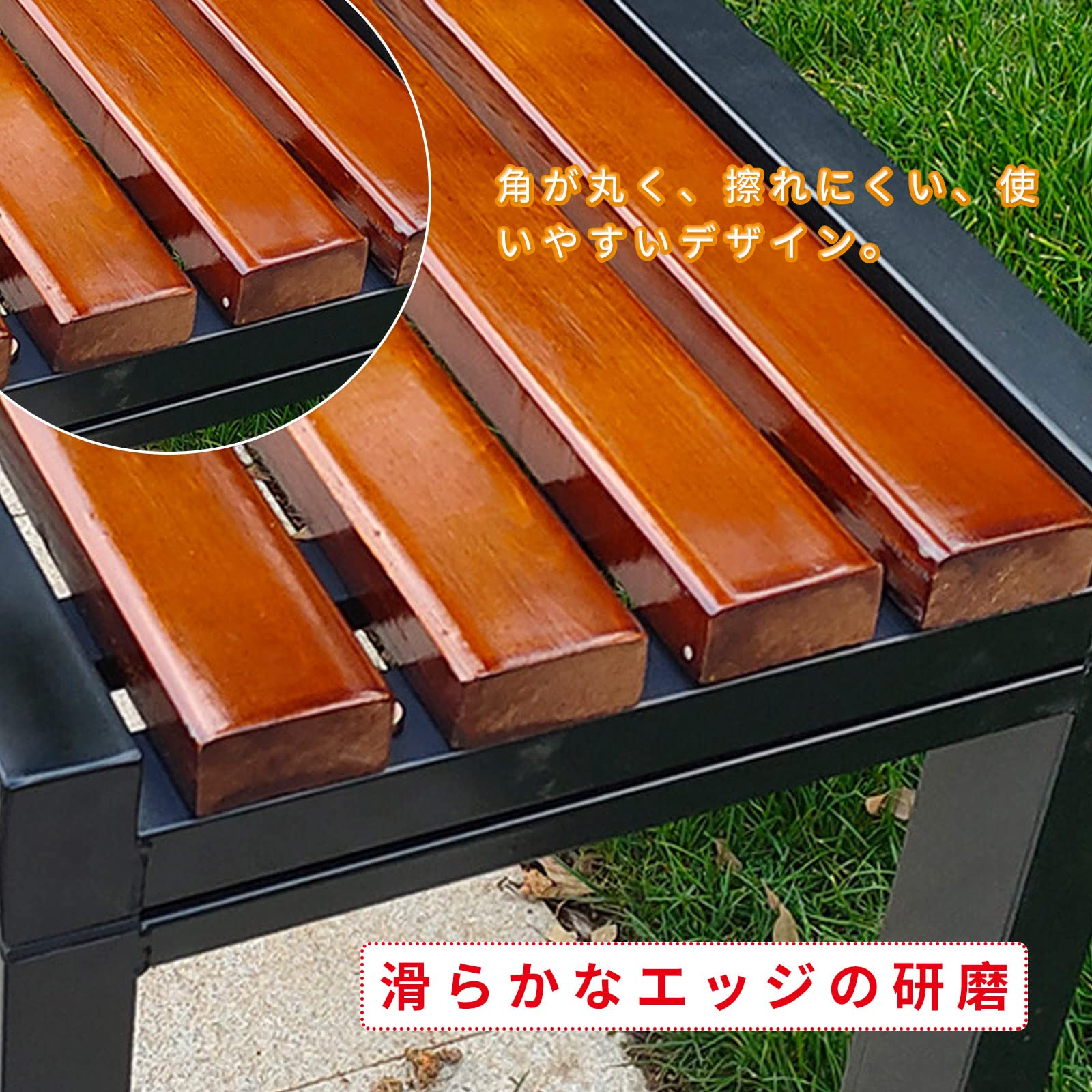Amazon.co.jp: LXXBDDM ガーデンベンチ 防食木材/金属 装飾的な