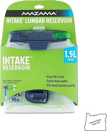 Miniatura 5 de Mazama Depósito de hidratación de agua de admisión de 1.5 litros, fácil de llenar y a prueba de fugas con válvula de mordida GYZR, bolsa de agua