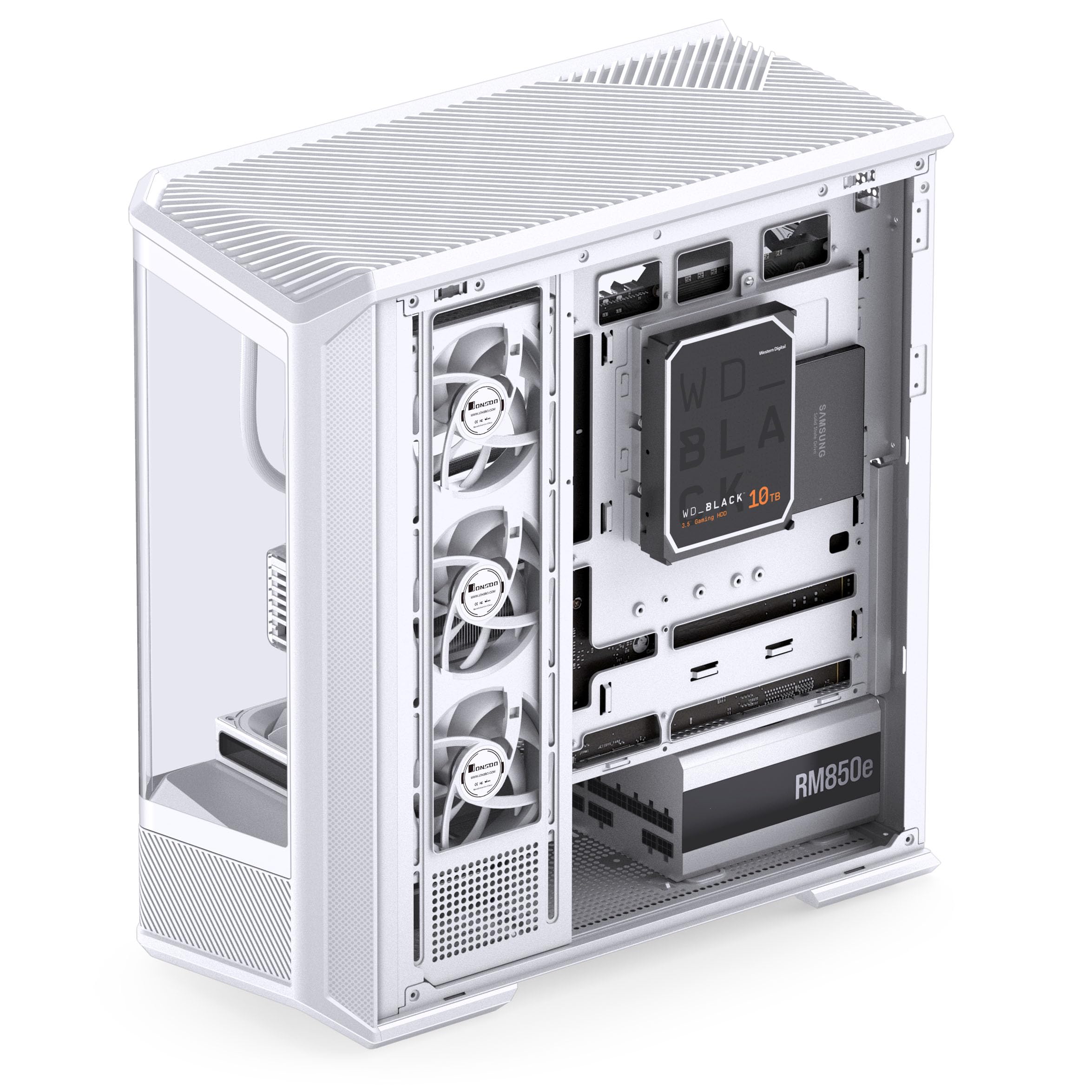 Jonsbo D400 obudowa PC biała | ATX Midi-Tower z panoramicznym oknem 270°, podwójny grzejnik 360 mm, USB-C