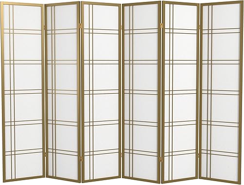 Miniatura 58 de Red Lantern Divisor de habitación con 5 paneles de doble cruz Shoji de 6 pies de alto Marfil,Oro,Gris,https://www.amazon.com/dp/undefined