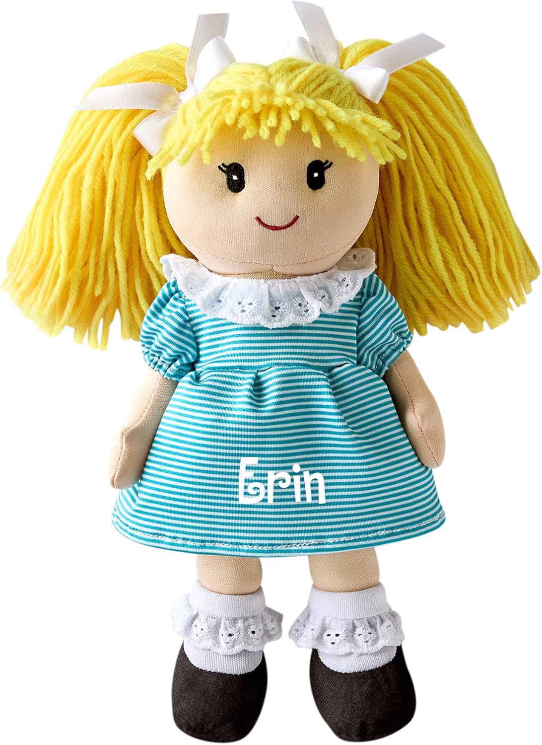 Let's Make Memories Personalized Rag Doll - Little Sister - Baby Doll for Girls - Mini Me Toy for Girls - Dark Hair - Purple Dress