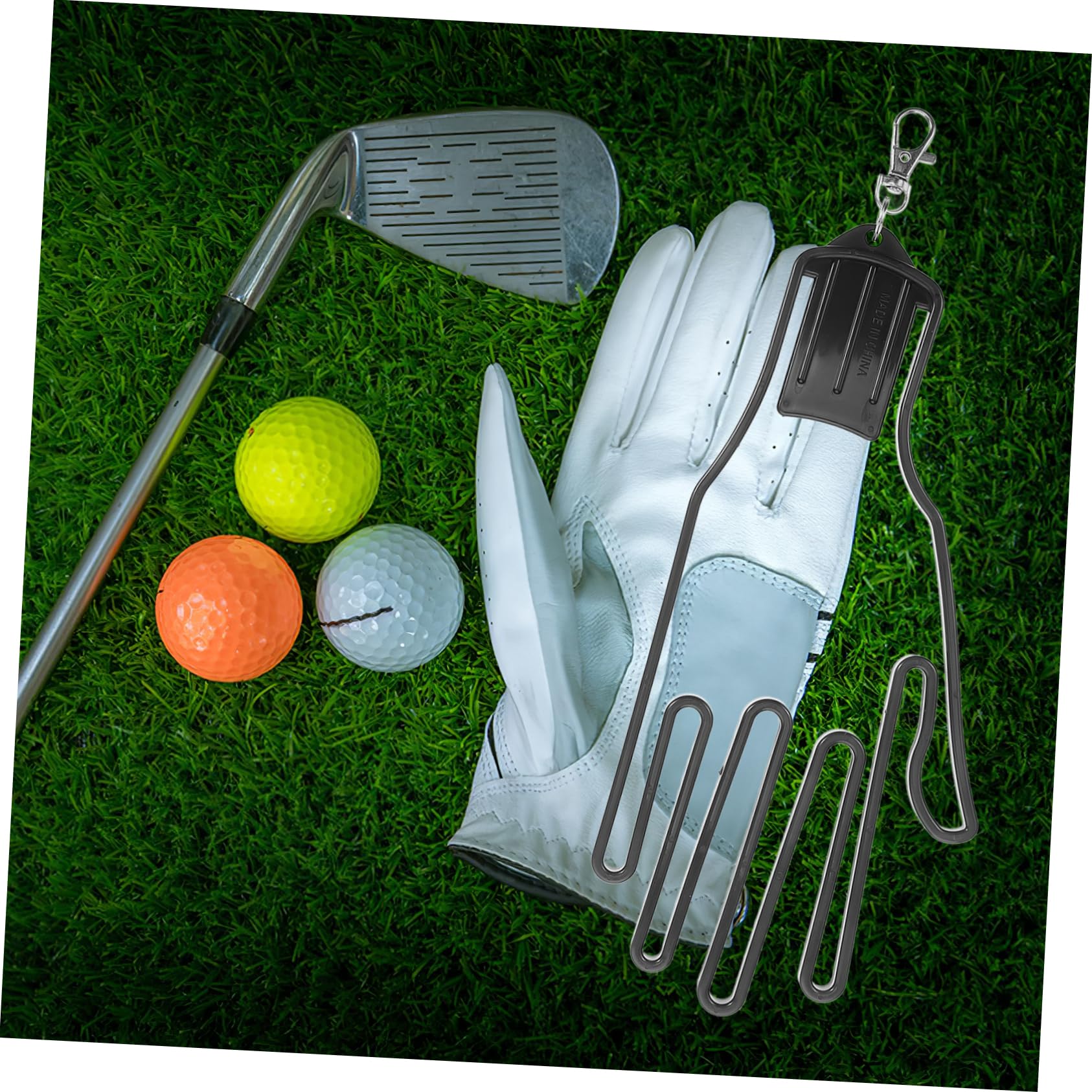 YARNOW Soporte para Guantes De Golf Golfs Colgador De Guantes De Golf Estante Apoya Colgante Pararse Deportes Práctico Titulares Júnior Portátil Black El Plastico