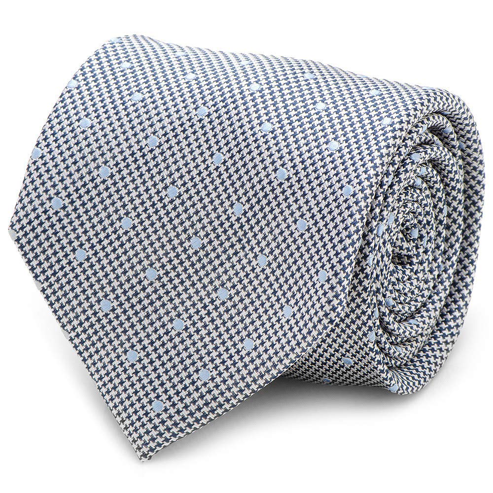 Ox & Bull Trading Company Dotted Herringbone Gray Silk Tie