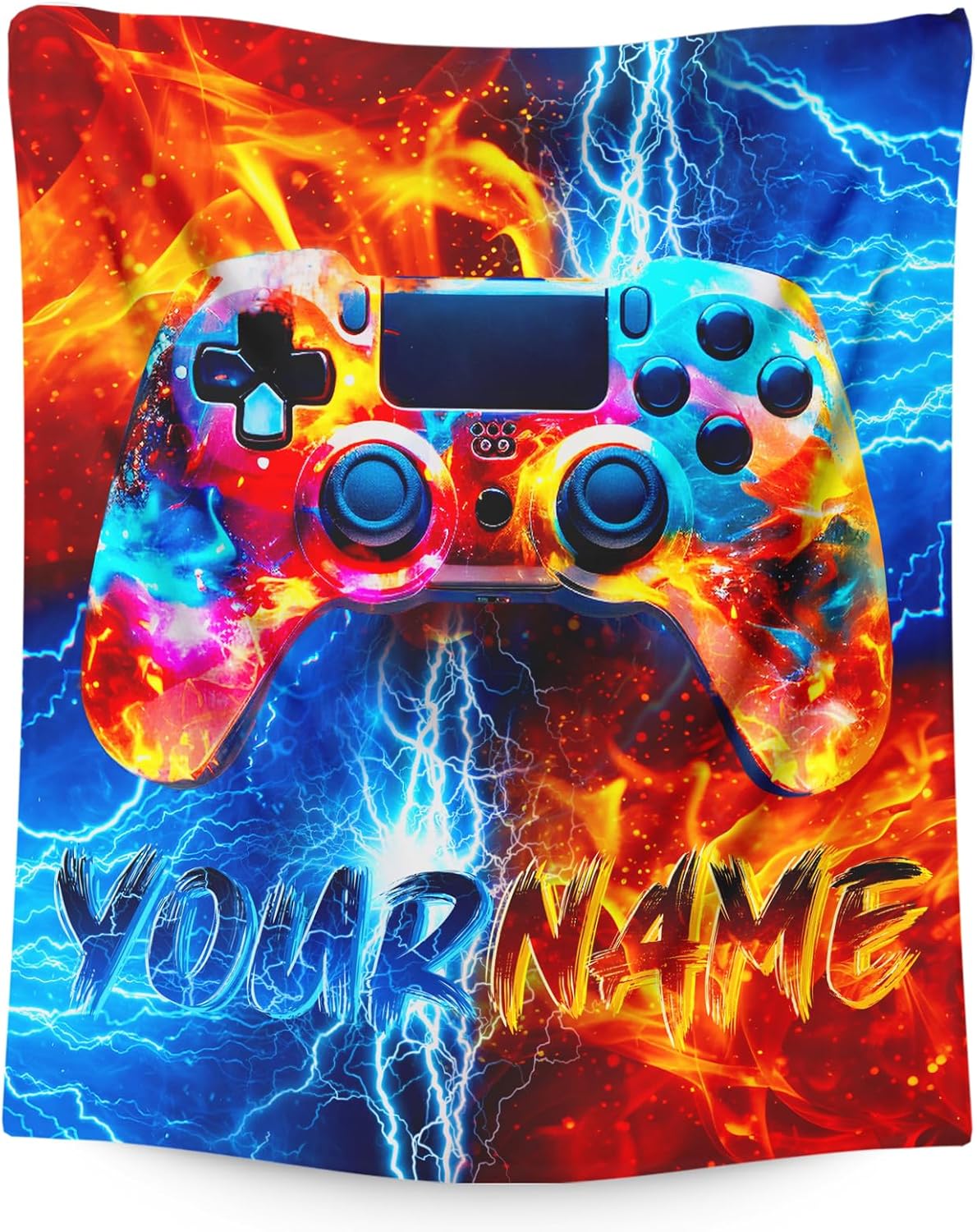 Game Blanket Gift for Boys Men Personalized Gaming Throw Blankets for Kids Adults, 60x80 Inches Lightweight Cozy Cool Custom Throw for Sofa Couch Bed Office