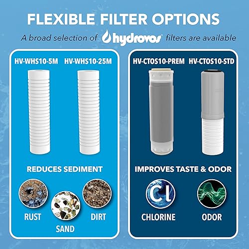 Miniatura 4 de Hydrovos HV-WHP10-VIH-5M Sistema de filtro de agua para toda la casa cuenta con puertos de acero inoxidable de 34 pulgadas válvula integrada para un