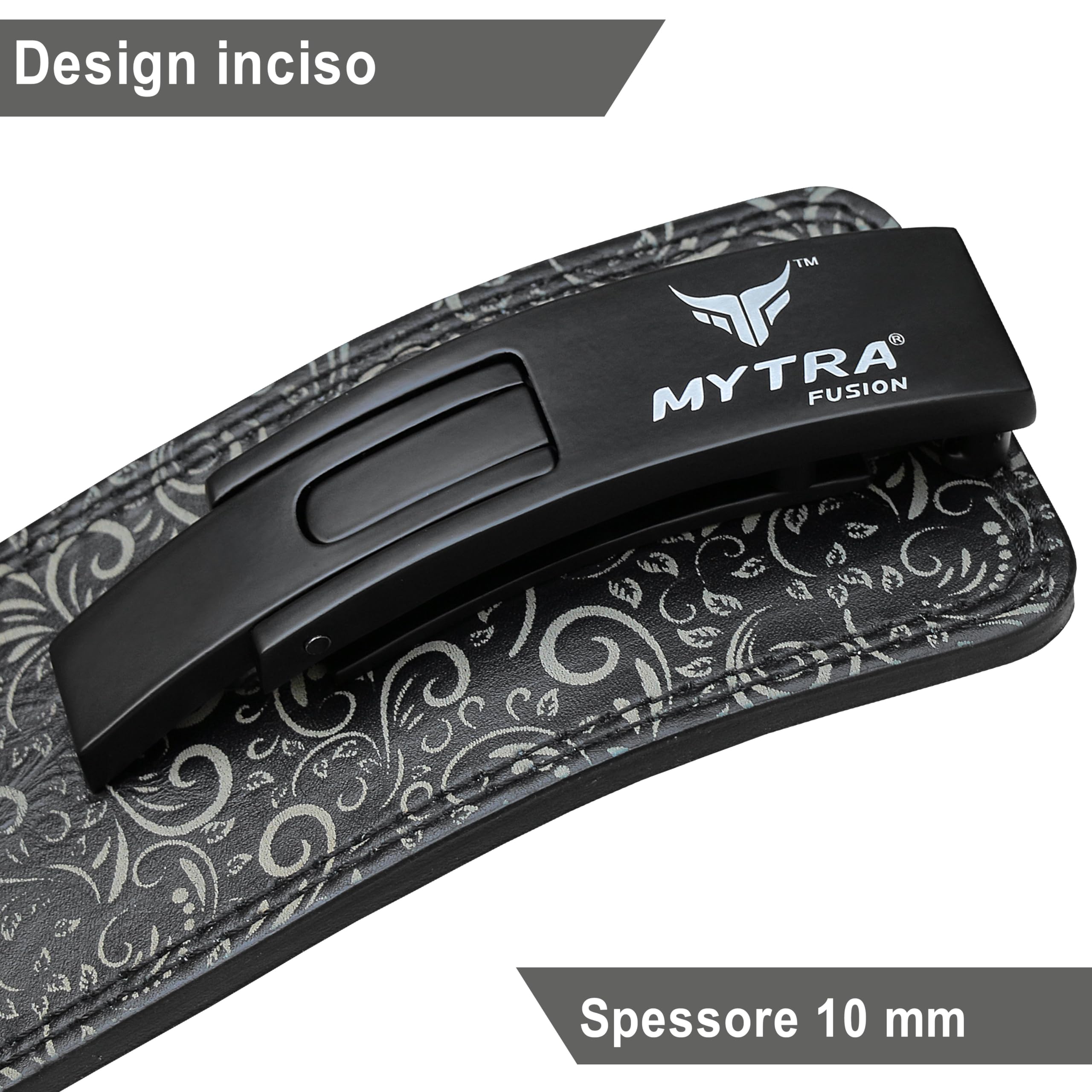 Mytra Fusion cintura palestra con fibbia cintura powerlifting per Palestra, Fitness, Allenamento, donna & cintura palestra uomo