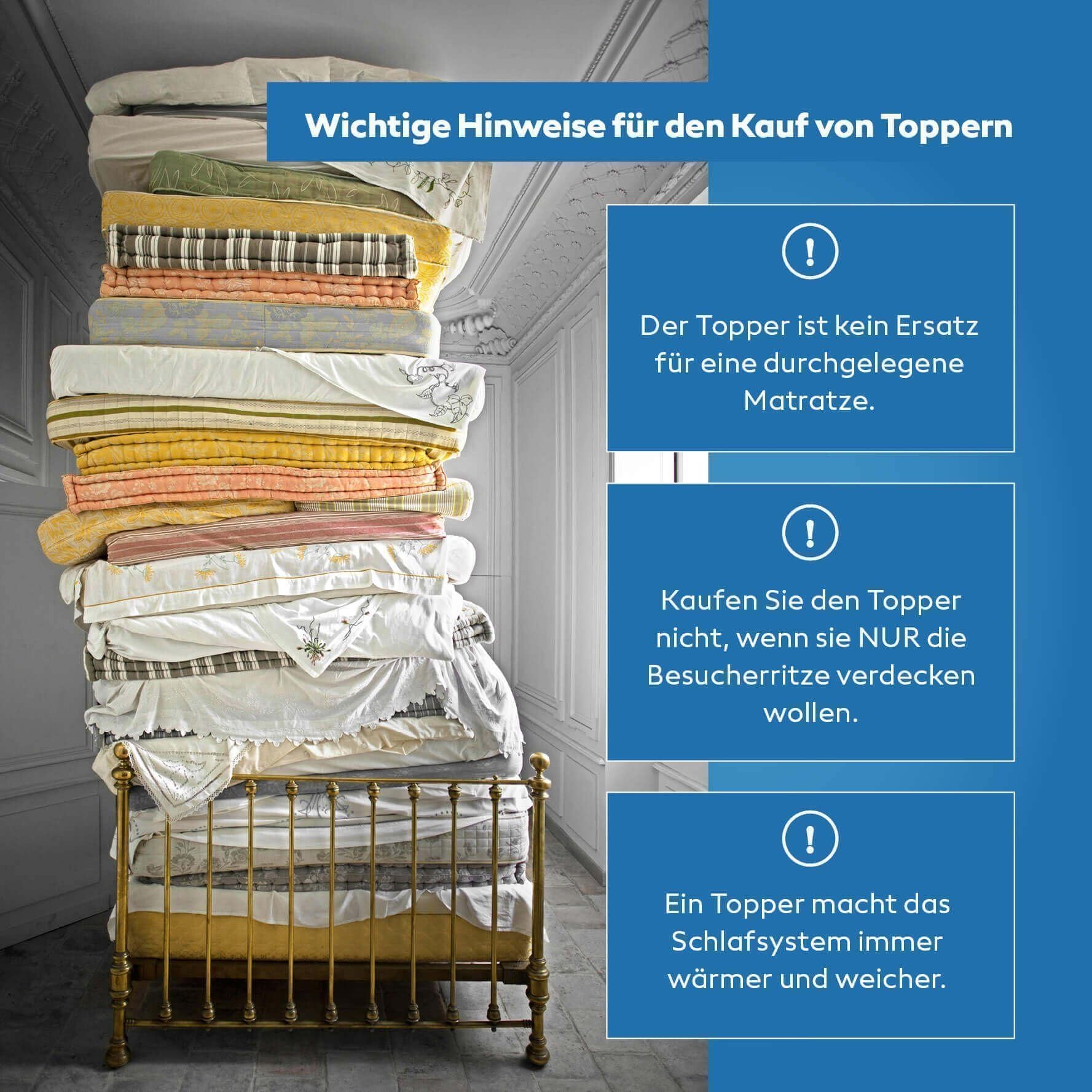 Kaltschaum Topper 180x200 cm – mittelfest & atmungsaktiv – RG 45 – Oeko-TEX® Standard 100 – waschbarer Jersey-Bezug – für Boxspringbett, Matratze & Schlafsofa - Made in Germany