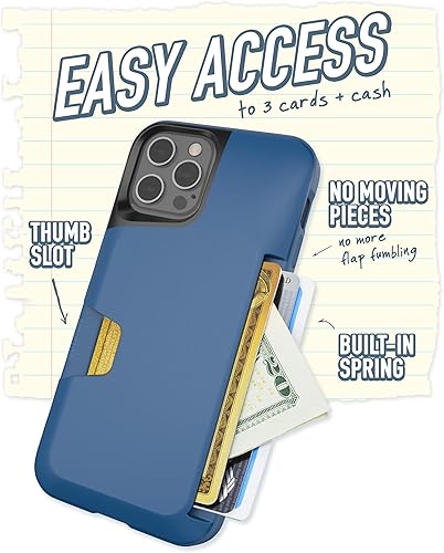 Miniatura 2 de Smartish - Funda tipo cartera para iPhone 1212 Pro - Wallet Slayer Vol. 1 Delgada + Protectora Soporte para tarjetas de crédito (Seda) - Blues on