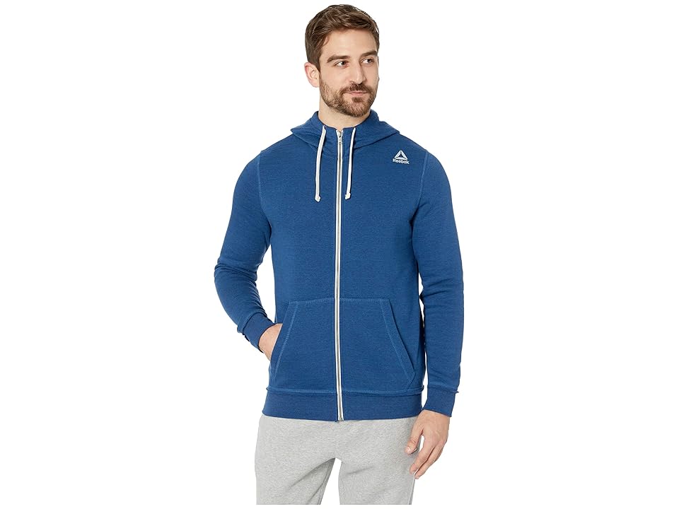 

Reebok Elements Marble Melange Full Zip Hoodie (Bunker Blue) Men's Sweatshirt