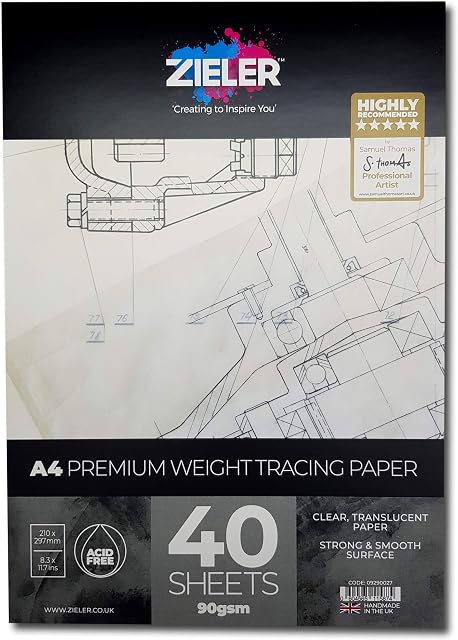 Tracing Paper Pad - 90gsm, 40 Sheets - Premium, High Transparency - (A4)