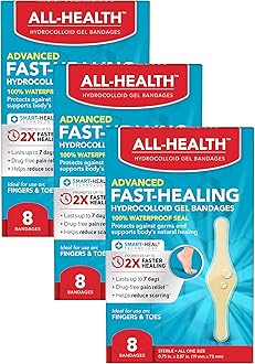 All Health Advanced Fast Healing Hydrocolloid Gel Bandages, Fingers & Toes, 8 ct | 2X Faster Healing for First Aid Blisters or Wound Care (Pack of 3)