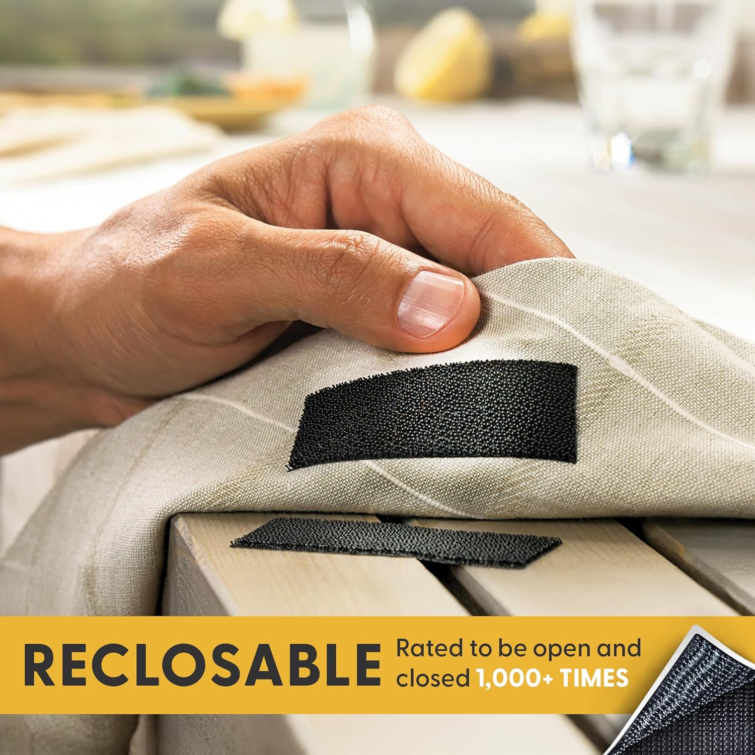 Industrial Strength - 10FT 2 Pack Black Indoor/Outdoor Adhesive Mounting Tape - Self Mating Reclosable Fastener Compatible with 3M SJ3550 / SJ3560 Dual Lock