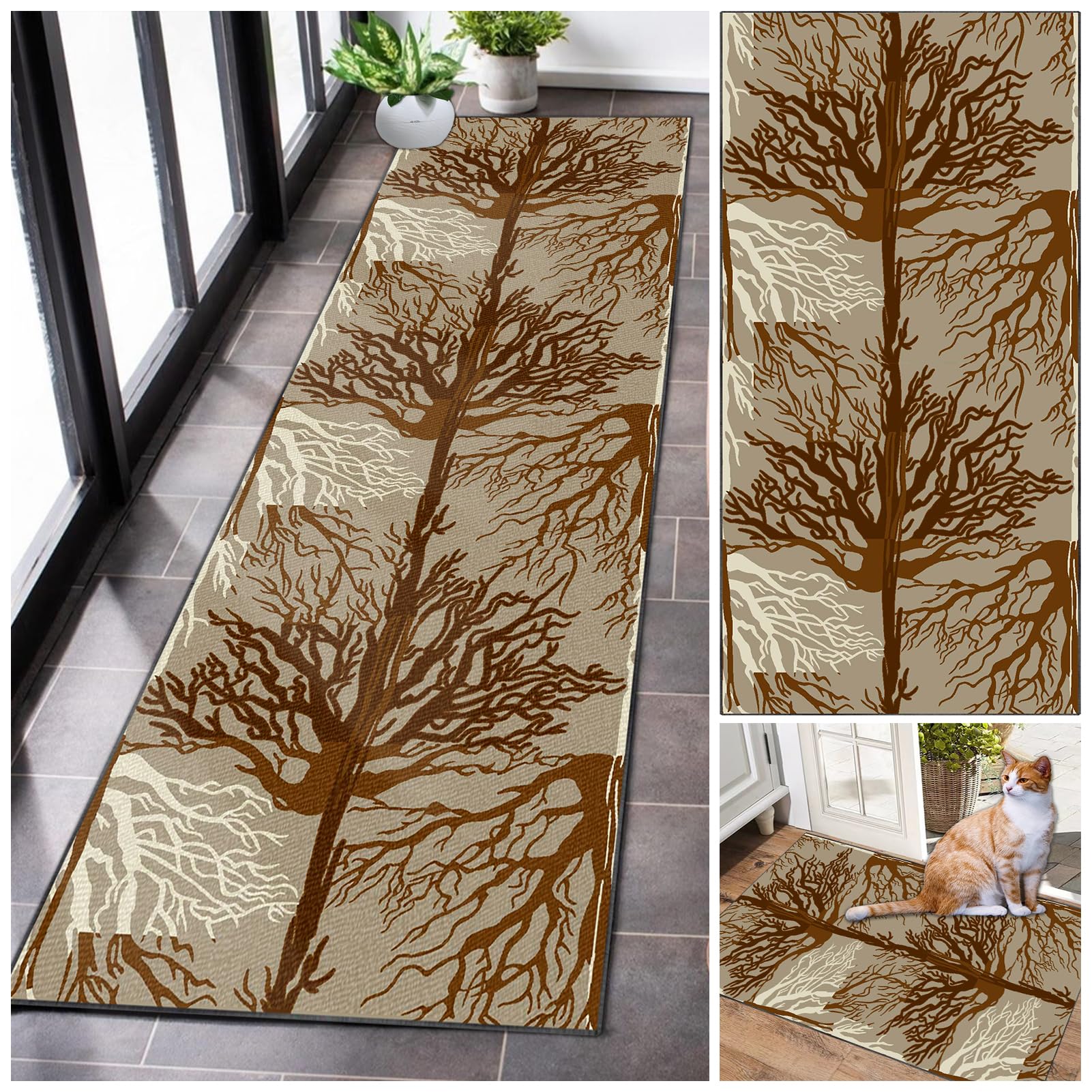 Gmyoieqi B458 Hallway Runner Washable Kitchen Runner Rug Non Slip Carpet Runners For Hallway Long Hall Runner Narrow Rugs Floor Carpet Runner Low Pile Area Rug Runner For Bedroom Entryway Laundry 40 X 60 Cm