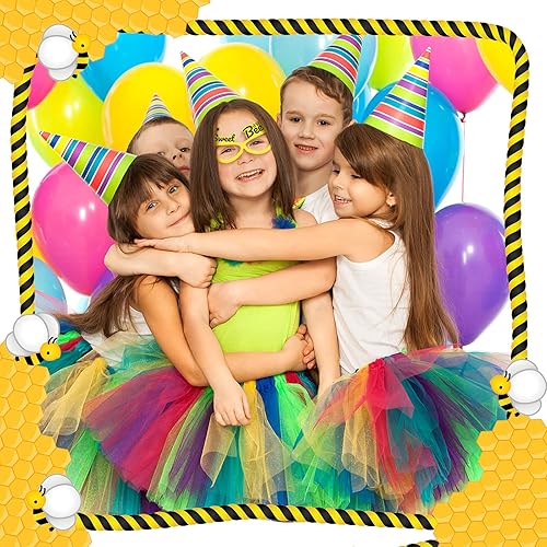 Miniatura 4 de Baderke 24 anteojos de papel de abeja, decoración de fiesta de abeja, accesorios para fotos de abejas, gafas con temática de panal de abejas,