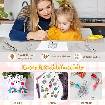 KASURE 191 Pcs Shrink Plastic Sheets Kit, Include 30 Shrinky Dink Paper and 181 Crafts Making Tool, for Creative Handicrafts and DIY Keychains Making(7.9 X 5.7 inch)