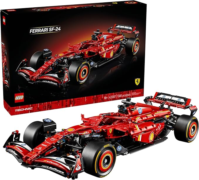 Vista frontal do LEGO Technic Carro Ferrari SF-24 F1
