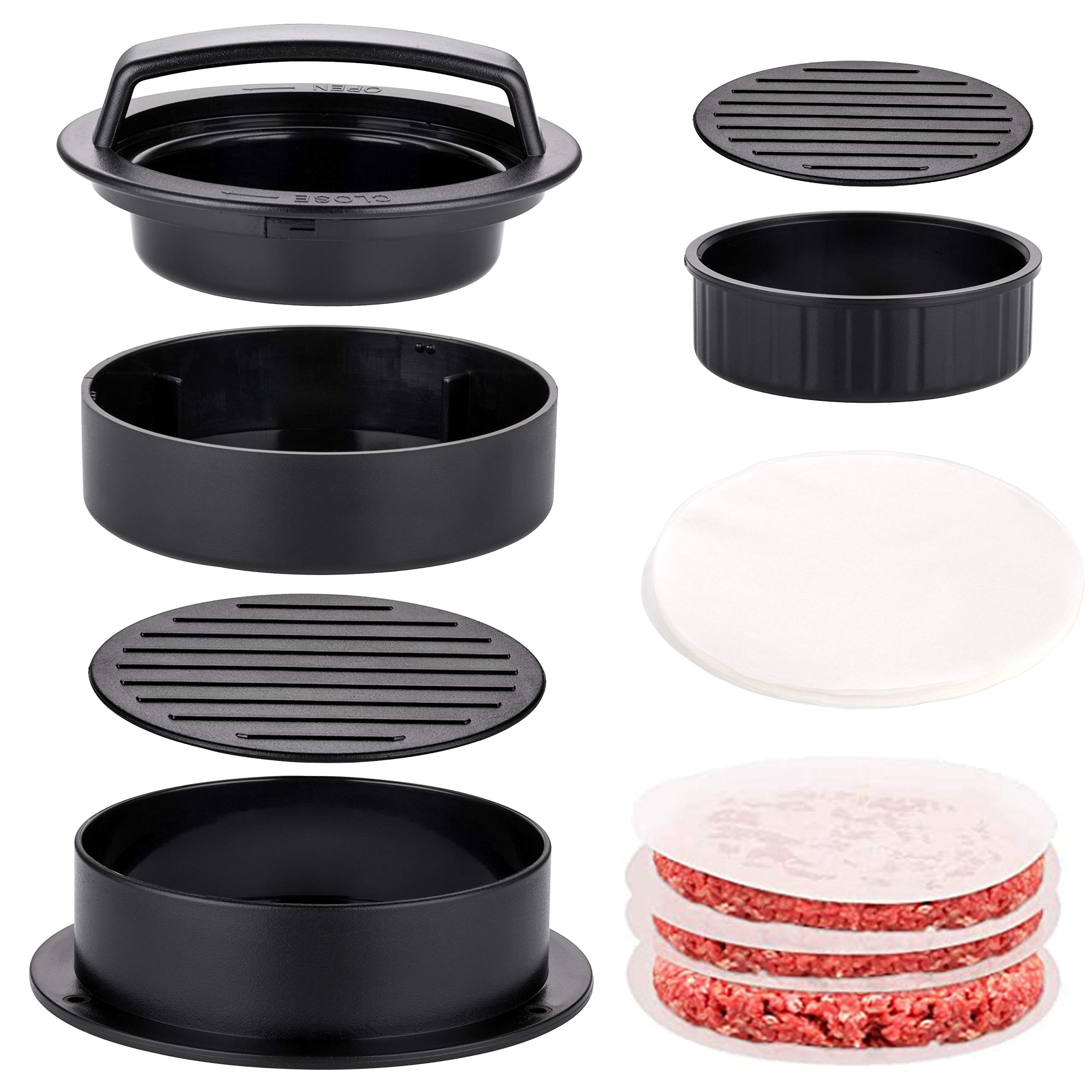Buy KMEIVOL Hamburger Press Patty Maker, Burger Press, 3 in 1 Different