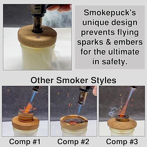 Miniatura 6 de Kit de ahumador de cóctel - Fabricado en Estados Unidos - Garantía de por vida - Manzana+Cereza+Chips de madera de nogal - Crea ahumado a la antigua