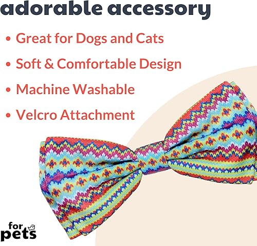 Miniatura 2 de Huxley & Kent Pajarita para mascotas  Fairisle (pequeño)  Accesorio de lazo de velcro para Navidad  Divertidas pajaritas para perros y gatos
