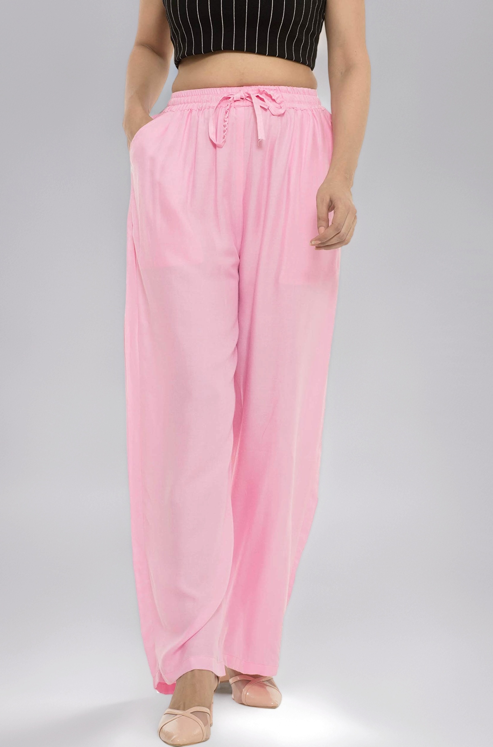 Buy Women's Rayon Relaxed Fit Palazzo Pants with Side Pockets from