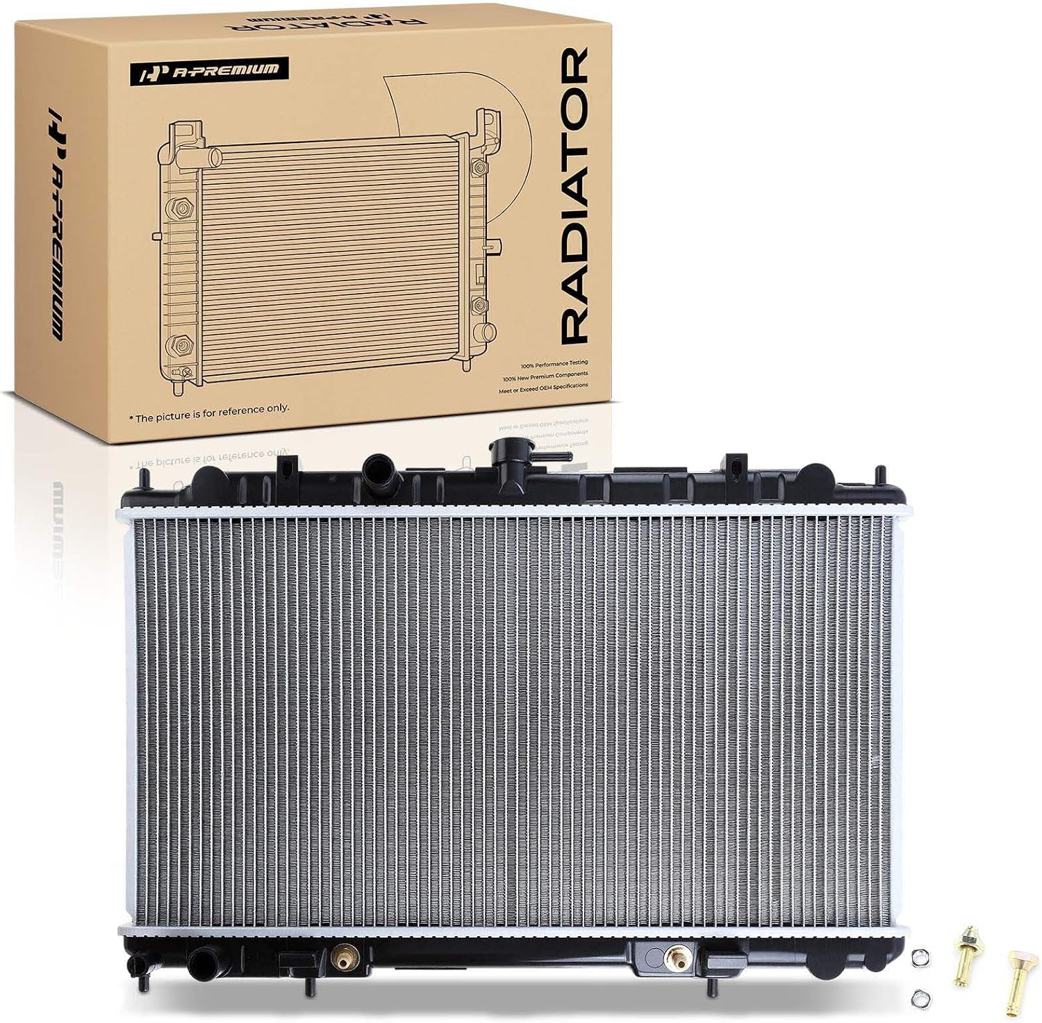 A-Premium Engine Coolant Radiator Assembly with Transmission Oil Cooler Compatible with Nissan Sentra 2000 2001 2002 2003 2004 2005 2006, L4 1.8L, Automatic Trans., Replace# 2346, 214106M110