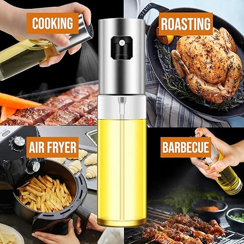 Miniatura 4 de Pulverizador de aceite para cocinar, paquete de 2 rociadores de aceite de oliva, botella rociadora para cocina, 3.4 fl oz de vidrio, rociador de