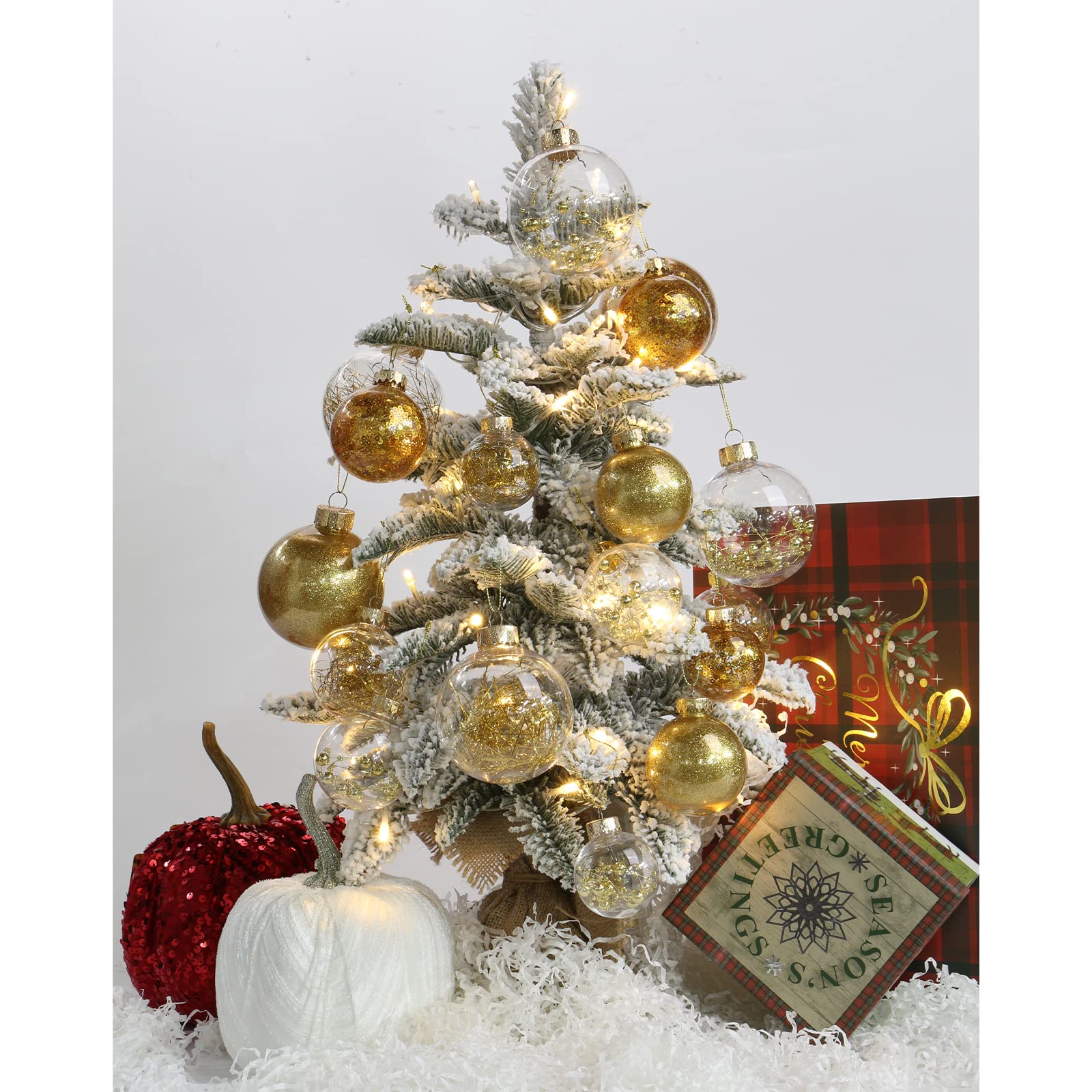 30PCS 50mm Dekorative Weihnachtsbaumkugeln, Weihnachtskugeln, Glitter Christbaumschmuck zarten Dekorationen für Weihnachtsbaum, Weihnachtshochzeitsfeier