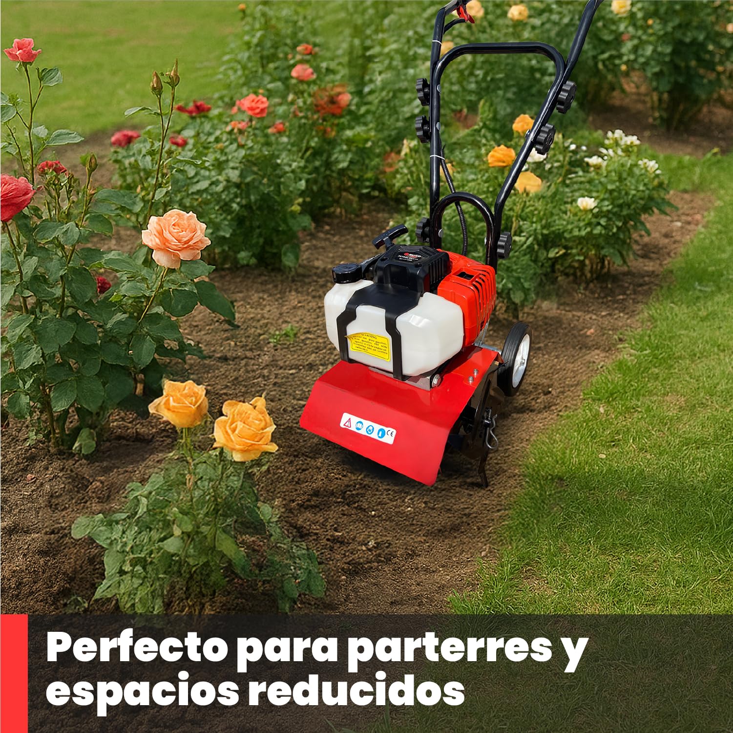 BU-KO 52CC Garden Tiller Engine 3HP 2 Tiempos Lawn Soil Cultivator Rotovator Motor Ligero Compacto Potente Sure Apretones Manijas Fabricadas para ser duraderas Dependiente - 1 AÑOS DE GARANTÍA