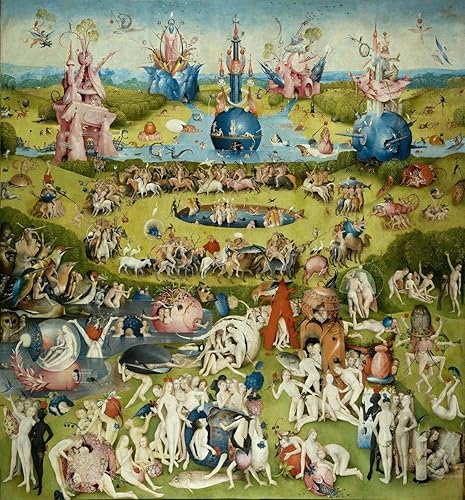 Póster laminado 24x25: Hieronymus Bosch El jardín de las delicias terrenales DOP