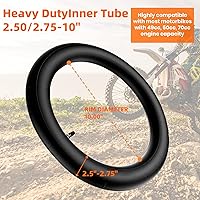 Vista 3 de Juego de neumático todoterreno y cámara interior de 2.5-10 pulgadas - Neumático de moto de cross con llanta de 10 pulgadas y cámara