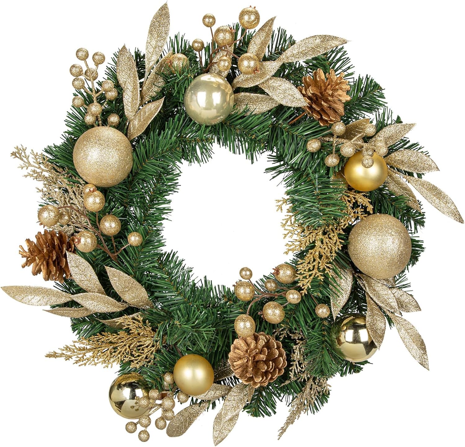 24 inch Pastel Christmas Door Wreath, Candy Cane Pine Wreaths for Front Door with Pink and Blue Ball Pinecones Berries for Fireplace Xmas Decorations, Wall Party Staircase Indoor Outdoor Holiday Decor