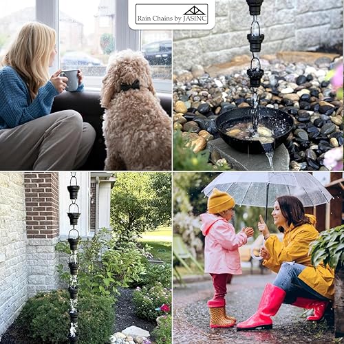 Miniatura 9 de Copas de capa de 8.5 pies de aluminio con recubrimiento en polvo negro, para reemplazar la canaleta de techo, con kit de instalación, atrapador de