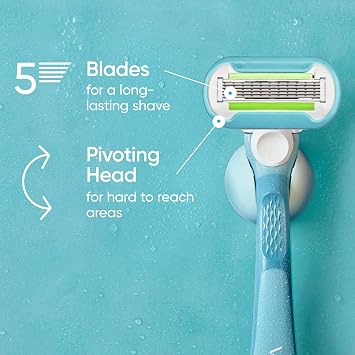 Gillette Venus Extra Smooth Womens Razor Blades, 5-Bladed Razor Refills, 8 Count